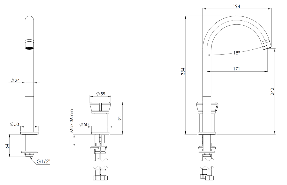 Фото Смеситель для раковины Remer Element ET57LRP, медь брашированная