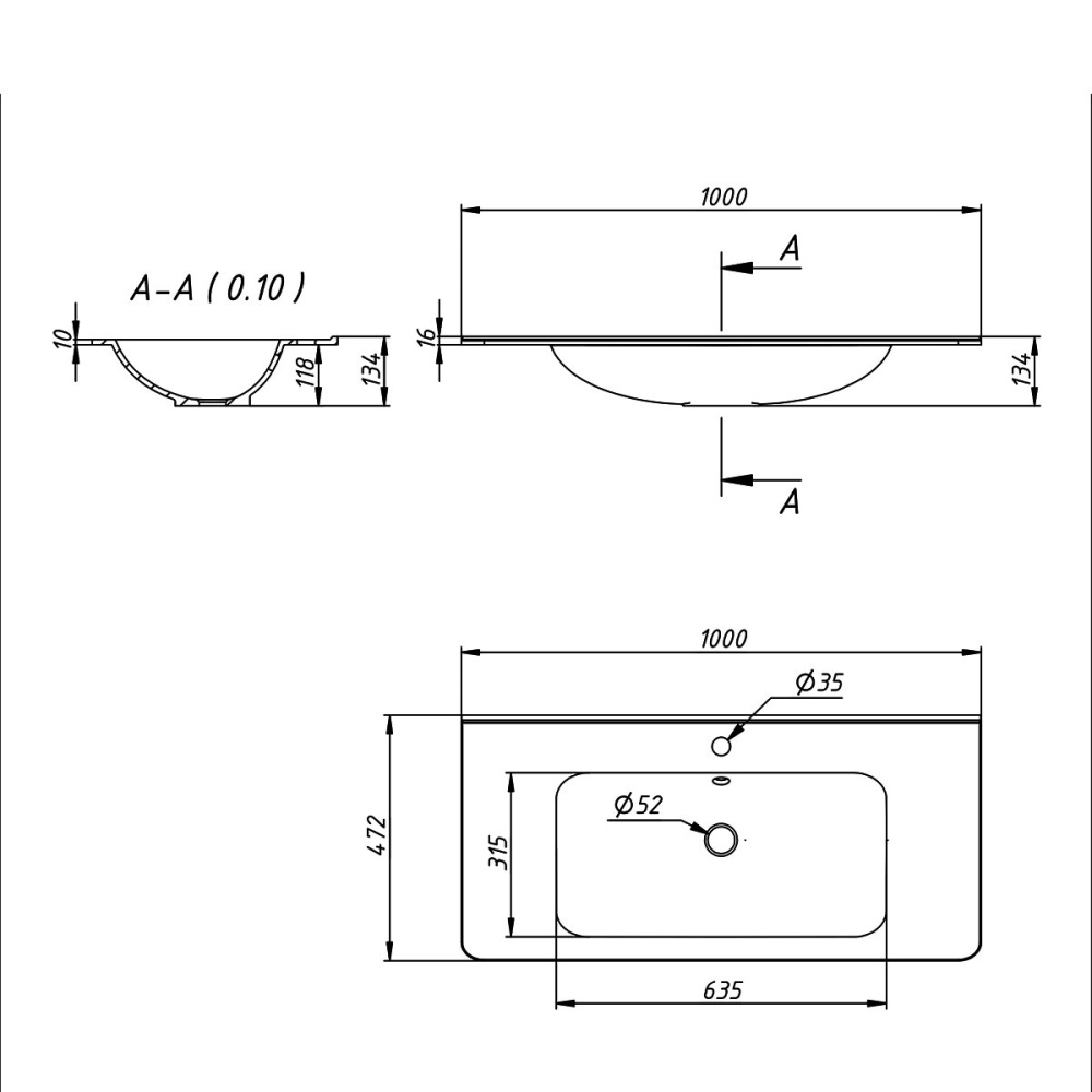 Раковина из искусственного камня Vincea (VCB-2VP100W) белый