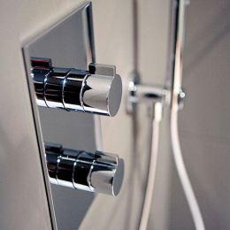 Фото Antonio Lupi Bikappa BK602I Cromo Lucido Смеситель для душа, термостатический, с ручкой управления и