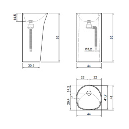 Фото Antonio Lupi Rilievo RILIEVO pietra luna Раковина напольная 44х44х85 см