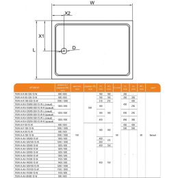 Поддон акриловый Cezares TRAY-A-AH-90/80-15-W, с сифоном в комплекте