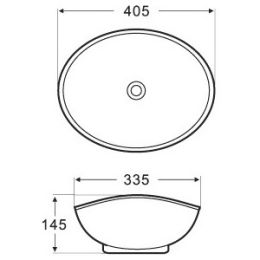 Раковина накладная MIRA MR-8021 41 см белый