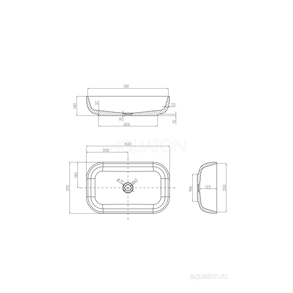 Раковина Aquaton Лола 60 1A73313KLK010