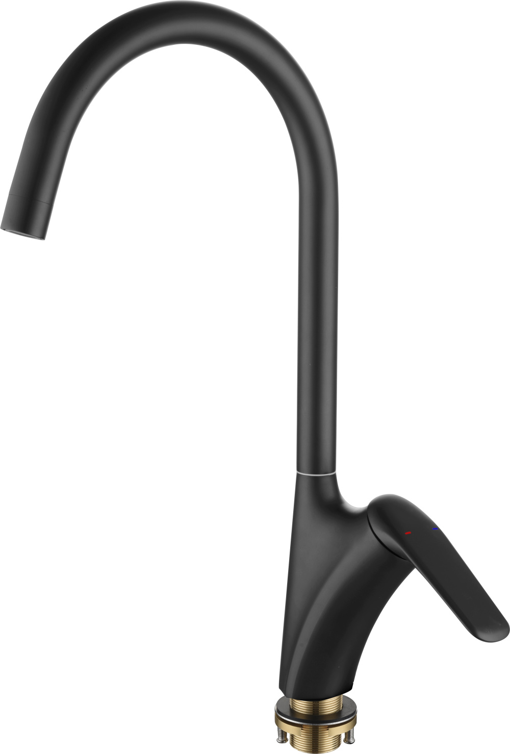 Фото Смеситель одноручный для кухни с поворотным изливом RUSH Nevis, черный NE1735-22Black
