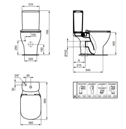 Напольный унитаз T008701 Ideal Standard TESI AquaBlade® (евробелый)