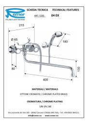 Смеситель Remer для ванны длинный нос RR 04ex EXPORT резин. кран-букса