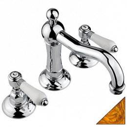 Фото Смеситель Nicolazzi Dames Anglaises 1409GB78 для раковины, гальваническое золото, ручки P. Mont Blan