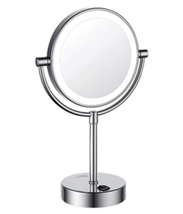 Настольное двустороннее косметическое зеркало WasserKRAFT K-1005 с 3-х кратным увеличением и с Led-п