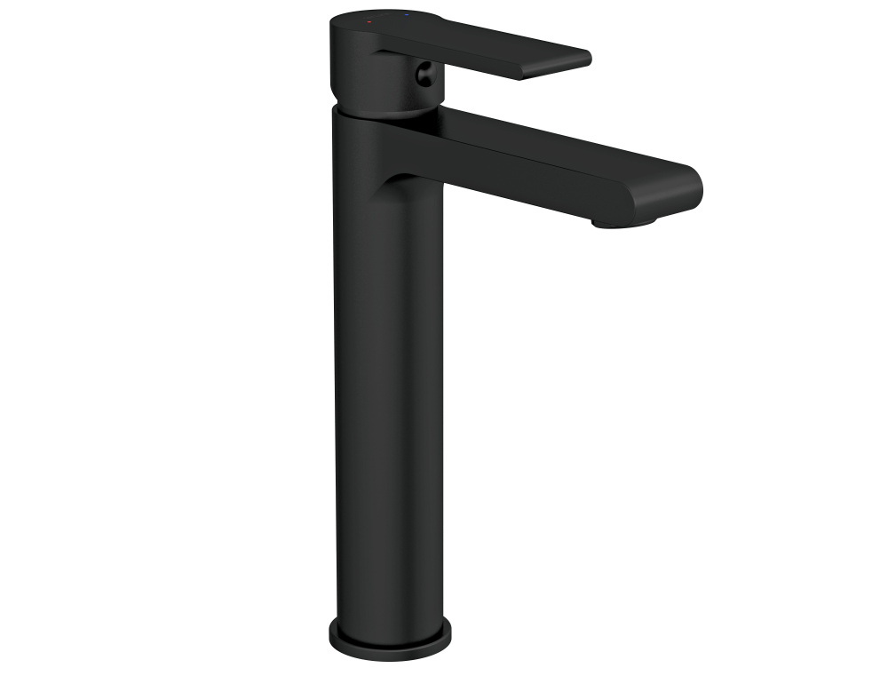 Фото Смеситель BRASKO BLACK высокий для раковины с клик-клак 63111