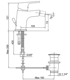 Смеситель для биде E.C.A. Tiera 102110195EX 