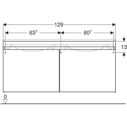 Тумба под двойную раковину Geberit Renova Plan 869531000, 129 см, цвет тёмно-серый матовый