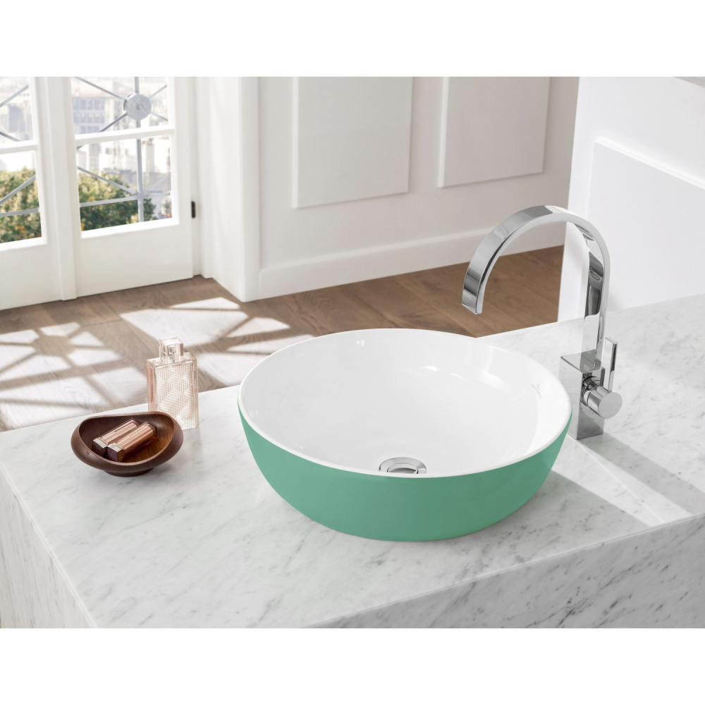 Раковина накладная Villeroy Boch Artis 417943BCW4 круглая для ванной комнаты 43 см (цвет sencha)