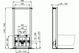 Инсталляция Ideal Standard Prosys с биде Strada II, D387001, комплект
