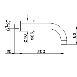 Излив для наполнения ванны Cisal ZA00125021, хром