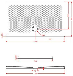 Фото Поддон ArtCeram Texture (PDR020 15 00) серый