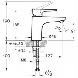 Смесители для раковины Смеситель для раковины Vitra X-Line (A42321EXP) хром