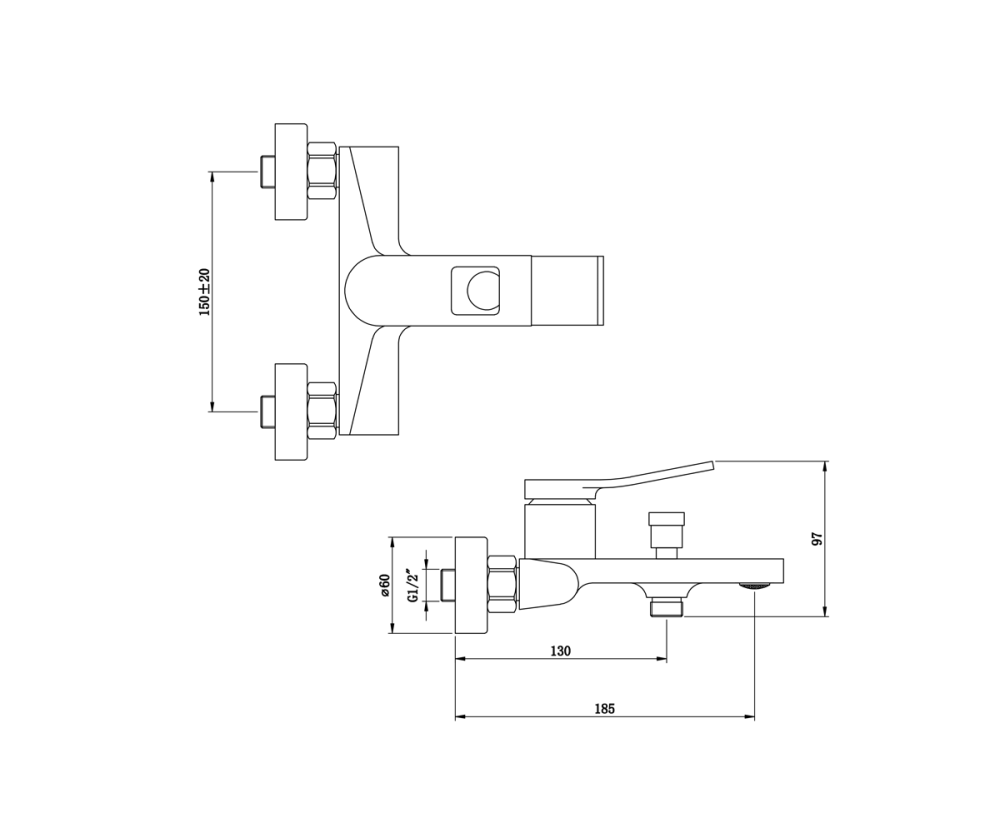 Комплект для ванны Bronze de Luxe Element (EL03GB) золото, матовое