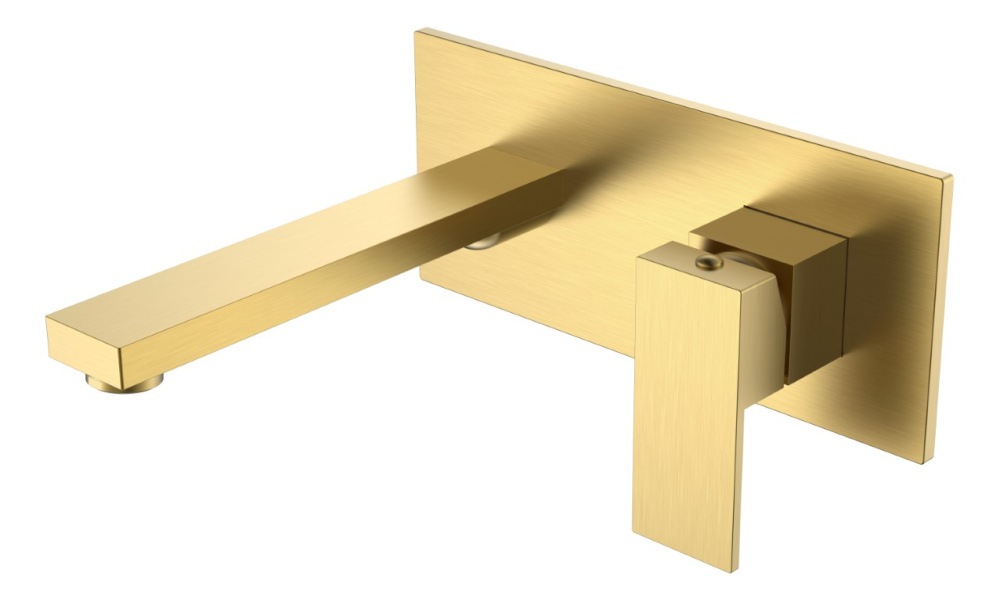 Фото Cмеситель для умывальника Boheme Qubic (475-MG) золото, матовое