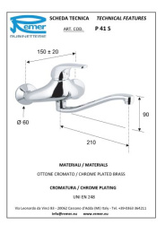 Смеситель Remer для кухни RR P41 S гор. подв.