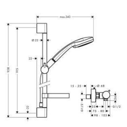 Душевой гарнитур Hansgrohe Croma 100 (27035000) хром