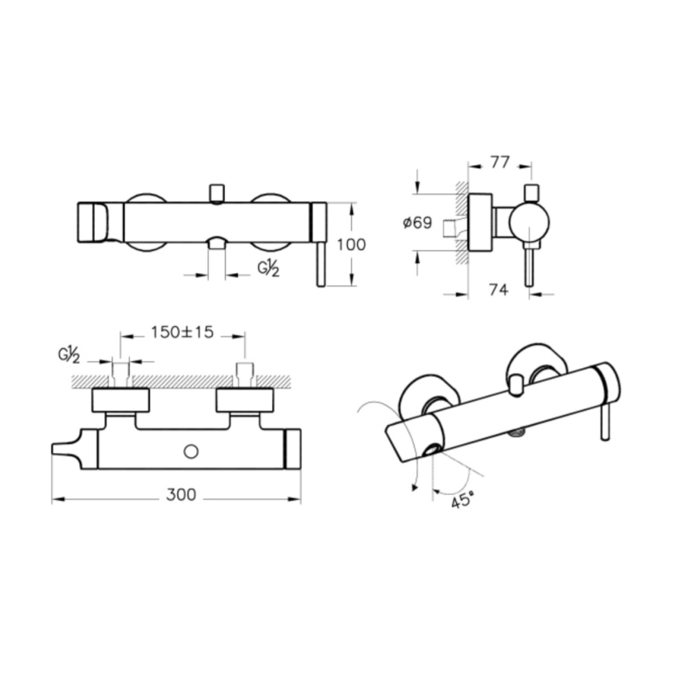 Смеситель для душа Vitra Origin (A42619) хром