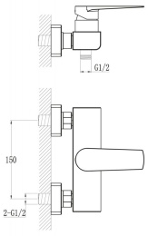 Фото Смеситель для душа BelBagno Carin CAR-ESDM-CRM