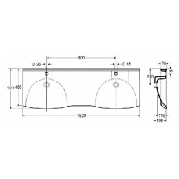 IFO Sign D72720 Раковина двойная