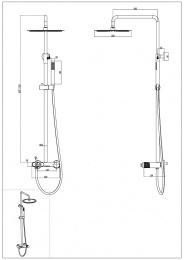 Фото Душевая система Boheme Stick (128-SGM.2) серый, с изливом