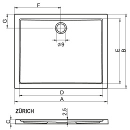 Душевой поддон Riho Zurich 272 100x80 белый DA7200500000000