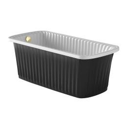 Фото Migliore Olivia 24266 Ванна 174x83хH66 см, панель черная, слив/перелив золото