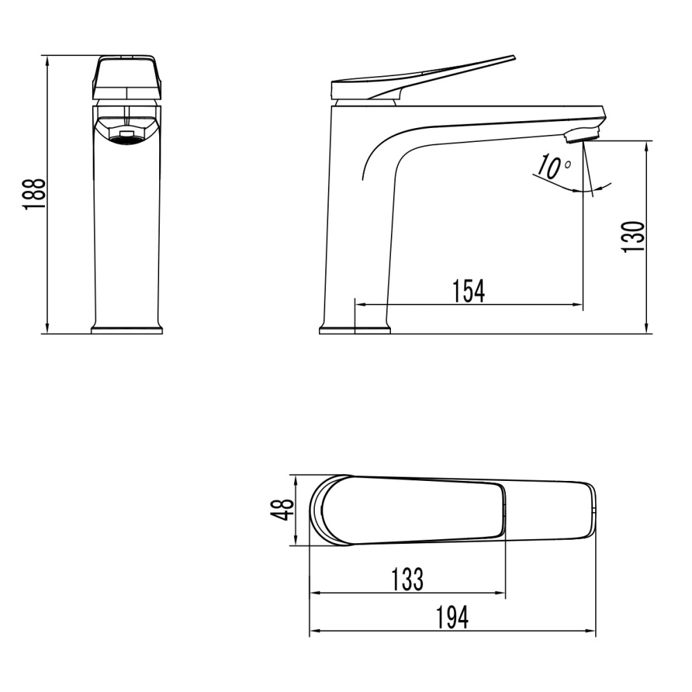 Смеситель для раковины Lemark Bronx (LM3737BL) черный