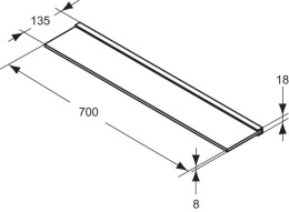 Стеклянная полочка T7249AA Ideal Standard Step, 70 см