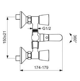 Фото Vidima QUADRO BA344AA Смеситель для ванны/душа