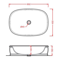Раковина накладная 65 см ArtCeram Azuley (AZL002 05 00) белый