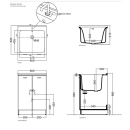 Комплект для постирочной раковины Kerasan Aquadom 9165k3*1