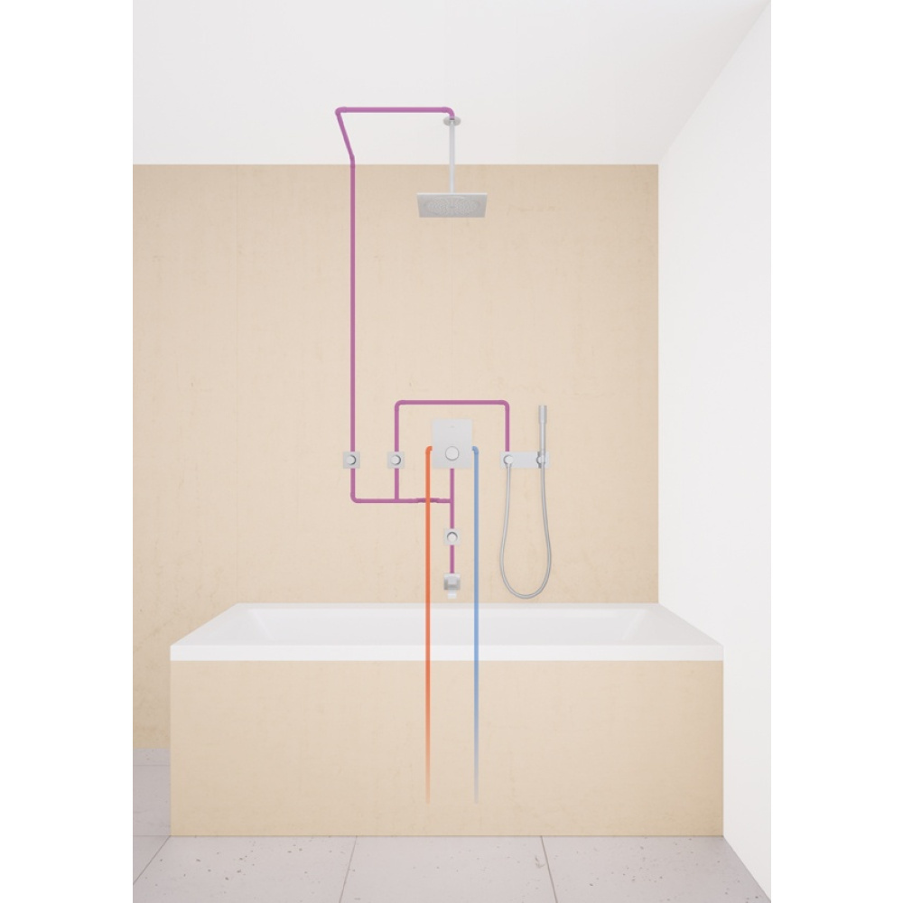 Верхний душ Grohe Rainshower F-series 27271KSO, 25,4*25,4 см, 1 режим струи, без держателя, черный б