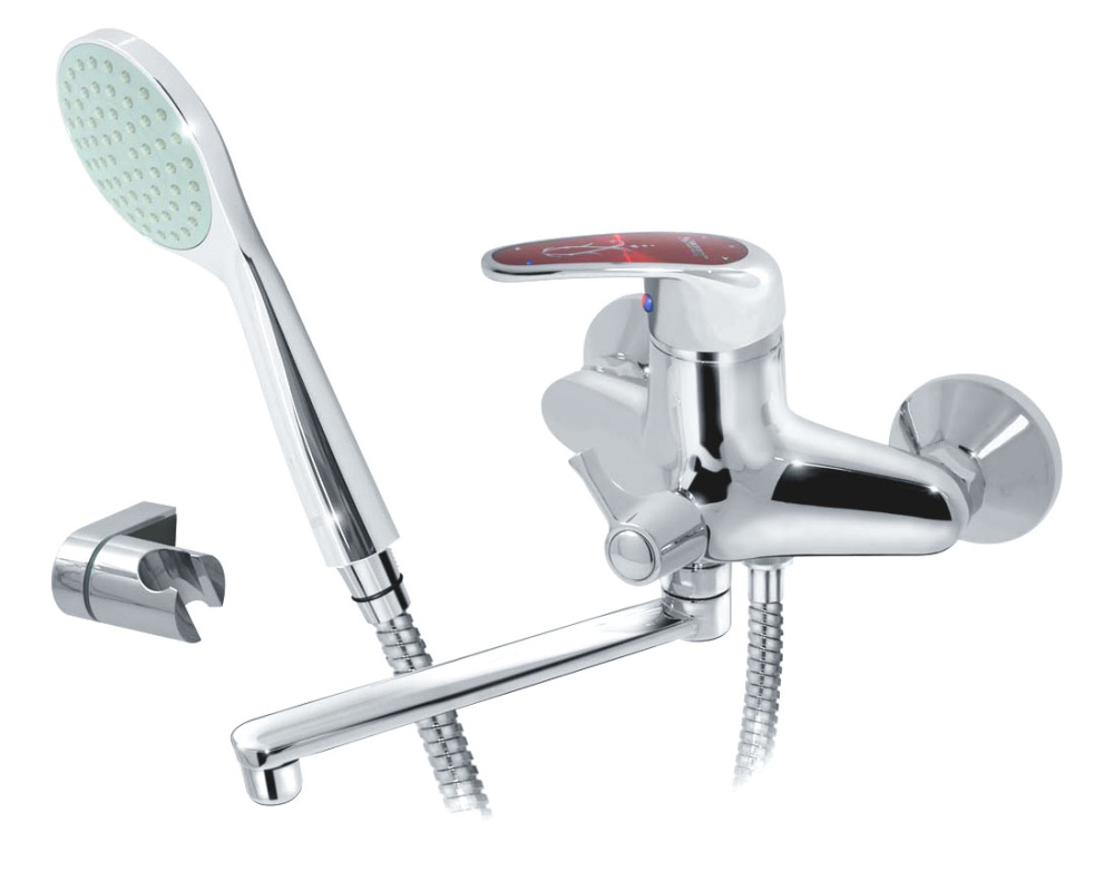 Смеситель для ванны/раковины KARAT КРАСНЫЙ короткий излив Варион 7025823