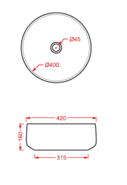 Раковина накладная 42 см ArtCeram Cognac (COL001 01 56) золото