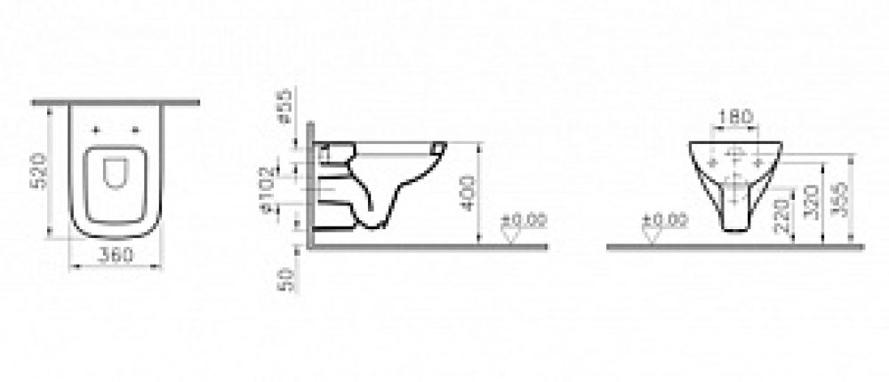 Унитаз подвесной Vitra S20 (5507B003-6066) белый