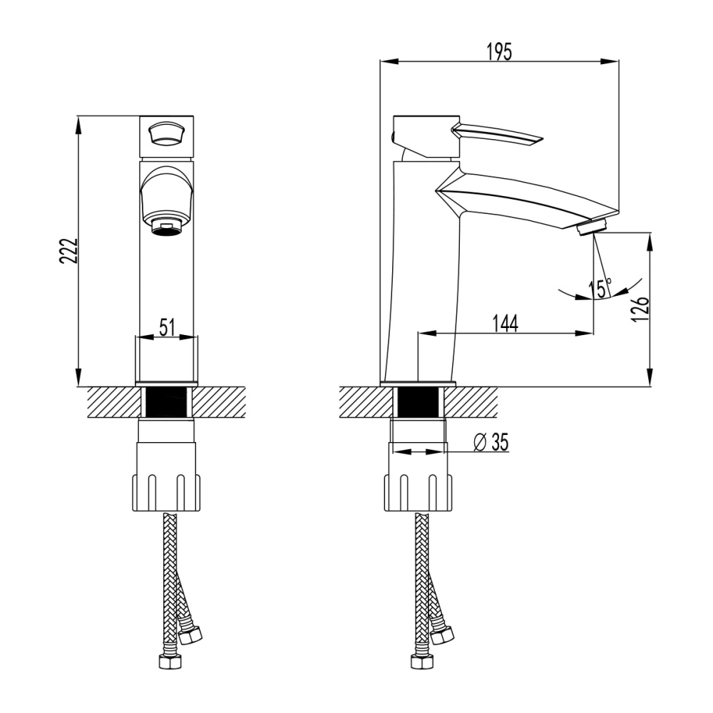 Смеситель для раковины Lemark Atlantiss (LM3237C) хром
