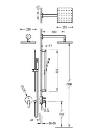 Фото Душевая система Tres Class (20518005) хром