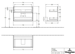 Villeroy Boch Finion F01000PD Тумба под раковину 796х498 мм (Black Matt)