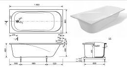 Фото Эстет Ванна "Alfa 180 silk" 1800х800