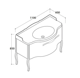Тумбы, подстолья Тумба под раковину Globo Paestum (PS110CL)