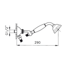 Ручной душ Nicolazzi Doccia C7104GO, золото
