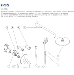 Фото Душевая система Tres K-tres (6917501) хром