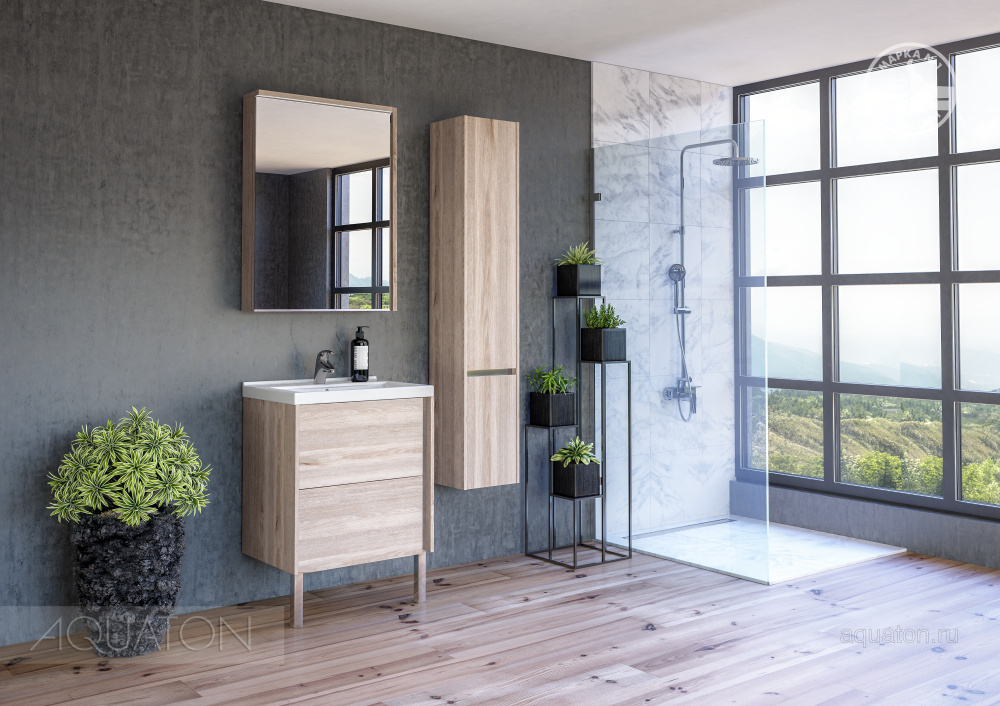 Фото Шкаф - колонна Aquaton Стоун сосна арлингтон 1A228403SX850