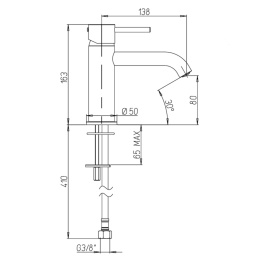 Фото Смеситель для раковины Paini Cox 78PZ205O черный
