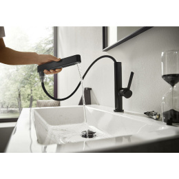 Смеситель для раковины Hansgrohe Finoris (76063670) чёрный матовый