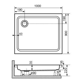 Душевой поддон RGW Acryl 16180290-11 прямоугольный